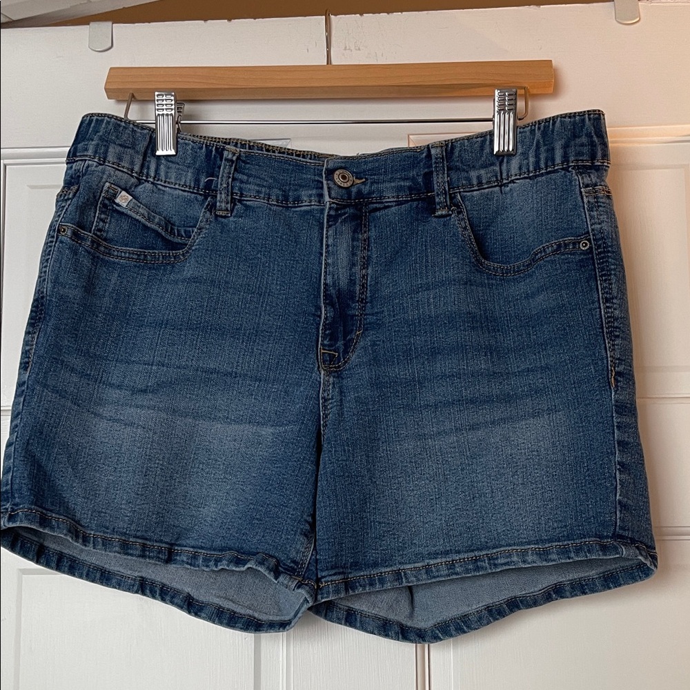 Curve Appeal Denim Elastic Waist Comfortable Blue Women's Jean Shorts